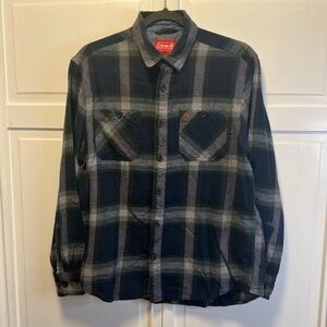 Coleman Long Sleeve Button Down Flannel Shirt Size Men’s Large Color Blue Plaid